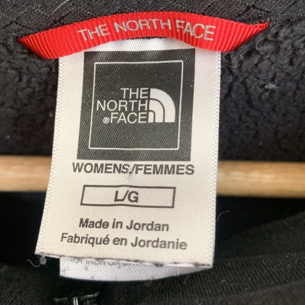 The NorthFace Fuzzy Fleece Pullover Sweater kangaroo Pockets Black Womenβs L - Picture 7 of 8